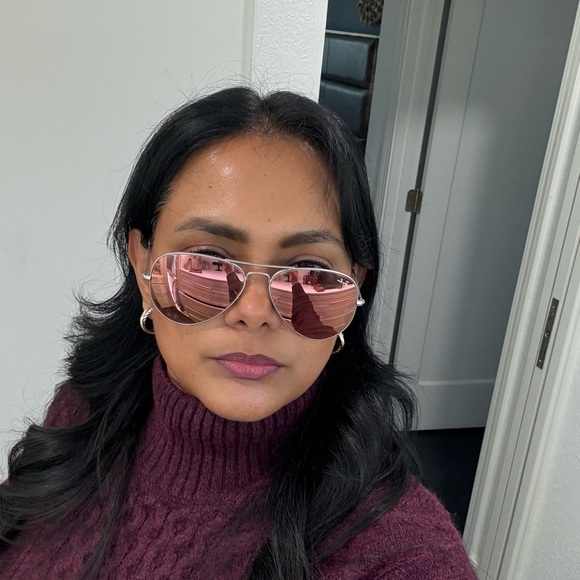 Ray Ban aviator flash lens sunglasses in Pink - Picture 3 of 4